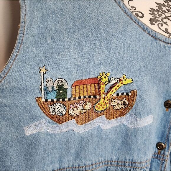 Vintage Denim Noah's Ark Button Down Dress size 20 - Picture 4 of 6